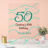 Groen rood 50 verjaardag toevoegen naam datum p acryl bord (Huwelijk)