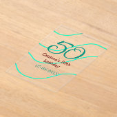 Groen rood 50 verjaardag toevoegen naam datum p acryl uitnodigingen (Laagn)