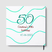 Groen rood 50 verjaardag toevoegen naam datum p gastenboek (Achterkant)