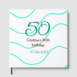 Groen rood 50 verjaardag toevoegen naam datum p gastenboek