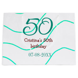Groen rood 50 verjaardag toevoegen naam datum p groot cadeauzakje