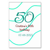 Groen rood 50 verjaardag toevoegen naam datum p kaart (Achterkant)