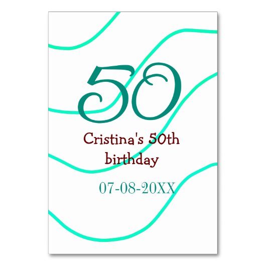 Groen rood 50 verjaardag toevoegen naam datum p kaart (Voorkant)