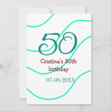 Groen rood 50 verjaardag toevoegen naam datum p