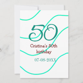 Groen rood 50 verjaardag toevoegen naam datum p kaart