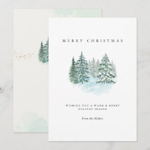 Groen Rood Aquarel Prettig Kerstfeest Feestdagenkaart