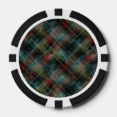 Groen Rood Blauw Geruit Strepen Poker Chips (Voorkant)