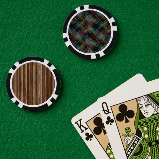 Groen Rood Blauw Geruit Strepen Poker Chips (Pokertafel (Dubbel))
