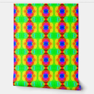 Groen rood blauw patroon behang