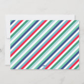 Groen Rood Blauw Retro Vrolijk Woofmas Hond Kerstm Feestdagenkaart (Achterkant)