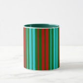 Groen Rood Blauw Strepen Patroon   Mok (Midden)