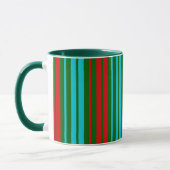 Groen Rood Blauw Strepen Patroon   Mok (Links)