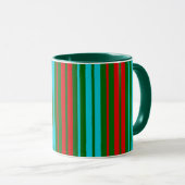 Groen Rood Blauw Strepen Patroon   Mok (Voorkant rechts)