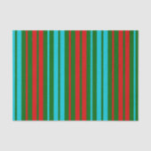 Groen Rood Blauw Strepen Patroon Tissuepapier (Voorkant)