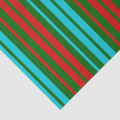Groen Rood Blauw Strepen Patroon Tissuepapier (Detail)