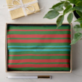 Groen Rood Blauw Strepen Patroon Tissuepapier (Geschenk)