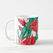 Groen rood-bloeiend cactus patroon koffiemok (Links)