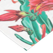 Groen rood-bloeiend cactus patroon korte tafelloper (Hoek)