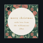 Groen Rood Bloemen Custom Merry Christmas Bedankjes Labels<br><div class="desc">Groen Rood Bloemen Gedempt Custom Merry Christmas van Favor Tags</div>