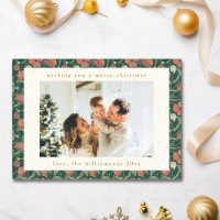 Groen Rood Bloemen Gedempt Twee Foto Kerstmis