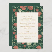 Groen Rood Bloemen Kerstmis Feest Kaart (Voorkant / Achterkant)