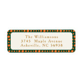 groen rood bloemen vakantie retour adres etiket (Voorkant)