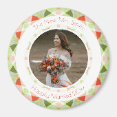 Groen Rood Bruiloft Keepsake Foto Gift Magneet (Voorkant)