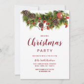 Groen rood bruin Kerstmis bessen bloemenkrans Kaart (Voorkant)