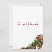 Groen rood bruin Kerstmis bessen bloemenkrans Kaart (Achterkant)