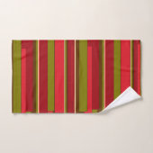 Groen Rood Bruin Tan Stripes Patroon Badhanddoeken Bad Handdoek (Handdoek)