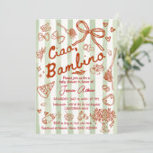 Groen Rood Ciao Bambino Italiaans Kaart (Staand voorkant)