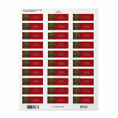Groen Rood Decoratief Feestelijk Retouradres Etiket (Full Sheet)