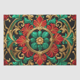 Groen rood decoratief vakantieweefsel papier