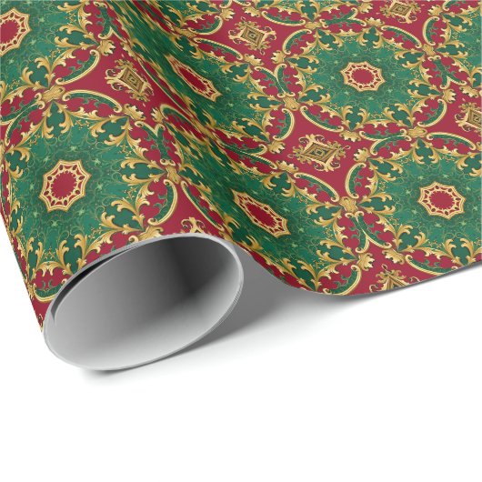 Groen Rood Decoratieverpakkings papier voor Feestd (Rol Hoek)