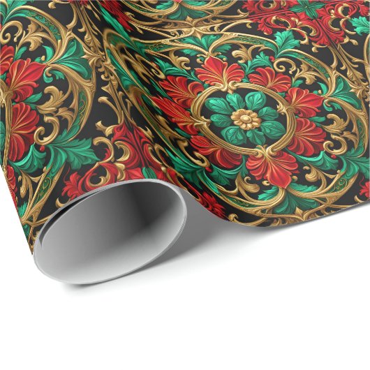 Groen Rood Decoratieverpakkings papier voor Feestd (Rol Hoek)
