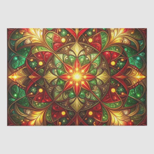 Groen Rood Decoratieverpakkingsweefsel voor Feestd Tissuepapier (Voorkant)