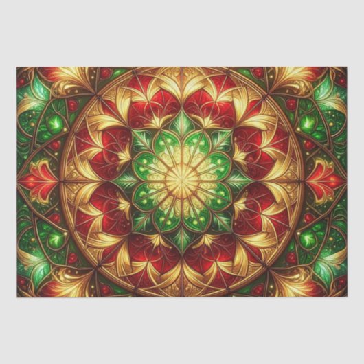 Groen Rood Decoratieverpakkingsweefsel voor Feestd Tissuepapier (Voorkant)