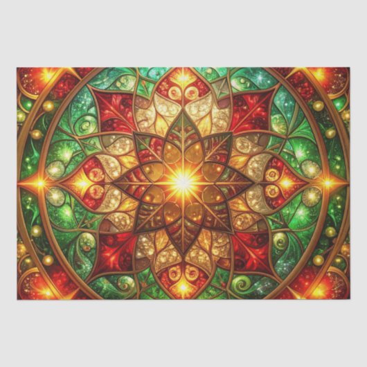 Groen Rood Decoratieverpakkingsweefsel voor Feestd Tissuepapier (Voorkant)