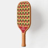 Groen Rood Driehoek Geometrisch Patroon Gepersonal Pickleball Paddle (Links)