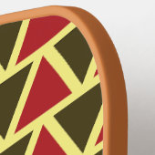 Groen Rood Driehoek Geometrisch Patroon Gepersonal Pickleball Paddle (Links Detail)