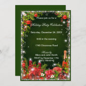 Groen Rood  Eet Drink Feestelijk Kerstfeest Partij Kaart (Voorkant / Achterkant)