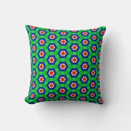 Groen, rood en blauw Star Pattern Pillow Kussen