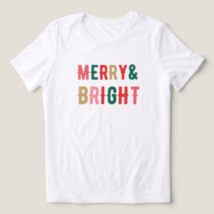 Groen rood en bruin vet typografie kerst Tri-Blend shirt