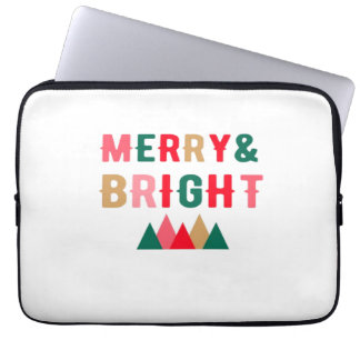 Groen rood en bruin vet typografie laptop sleeve