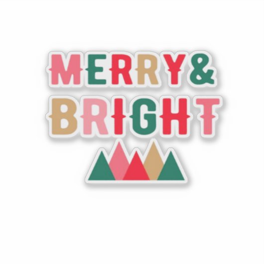 Groen rood en bruin vet typografie sticker (Voorkant)