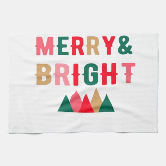 Groen rood en bruin vet typografie theedoek (Horizontaal)