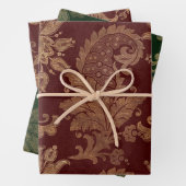 Groen, rood en goudpleister inpakpapier vel (In situ)