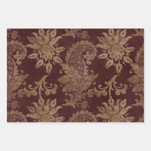 Groen, rood en goudpleister inpakpapier vel (Voorkant)