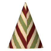 Groen, Rood en oude Folie Gestreept Kerstpatroon Feesthoedjes (Achterkant)