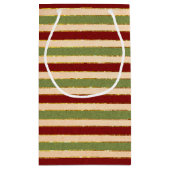 Groen, Rood en oude Folie Gestreept Kerstpatroon Klein Cadeauzakje (Achterkant)